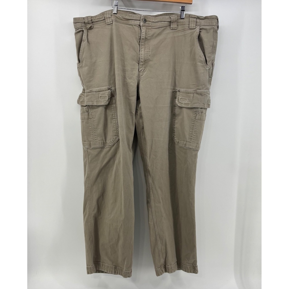 Duluth Trading Co Flex Fire Hose Cargo Pants Men 48x34 Relaxed Fit Desert Khaki